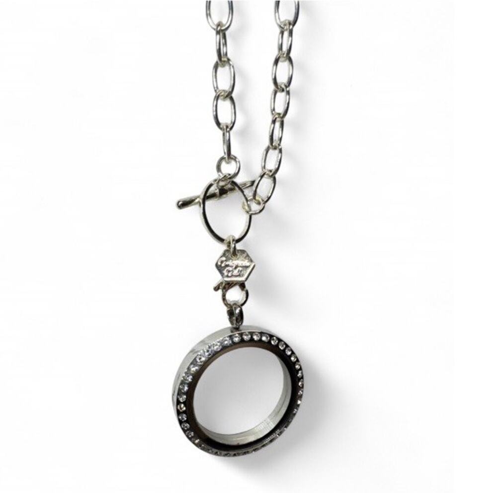 Origami Owl Silver Pendant Locket Necklace Fill With Charms